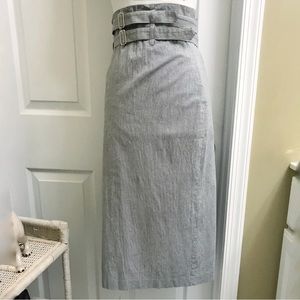 ROBERT RODRIQUEZ HIGH WAIST BLUE PINSTRIPE PENCIL SKIRT 8 MEDIUM